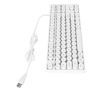 KUIDAMOS 87 Keys Colorful Backlit Gaming Keyboard USB Wired Ergonomic Mechanical Touch Keyboard for Desktop Laptop PC for Copywriters Programmers Editors ABS Material (White)