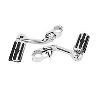 KUIDAMOS Adjustable Long Handle Footrest Bracket with Three Colloidal Particle Foot Pegs Silver Black for Ultra Classic FLHTCU, Stylish and Comfortable Motorcycle Accessory for Touring Models