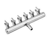KUIDAMOS Aquarium Air Pump Splitter, 6 Way Cross Aquarium Gang Valve for shunt gas, Stainless Steel Distributor Splitter with Check Valves for Fish Tank Airline Air Tube Hose