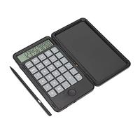 KUIDAMOS Calculator Notepad Portable Silent Button 6.5in Writing Tablet for Office Work Study ABS Black