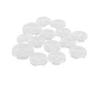 KUIDAMOS Fighting Game Keyboard Keycap Set 14 Pcs Stylish Custom Key Covers for Fight Sticks 22.5mm 28.5mm Diameter PC Material (Transparent White)