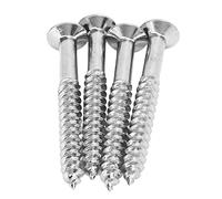 KUIDAMOS High Strength Silver Metal Guitar Neck Plate Mounting Screws 4 Pcs Replacement Screw for Series, Deluxe Guitars