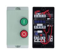 KUIDAMOS Magnetic Electric Motor Starter Control, Single Phase 220 230V 7A 3 Phase 380 400V 10A, Push Button Actuator, Manual Operation, Green