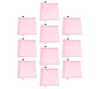 KUIDAMOS Mesh Zip File Folder Sturdy Multifunctional Document Storage Bag for Travel Office Board Games 10PCS (Pink)