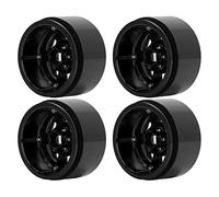 KUIDAMOS Metal Wheel Hub RC Easy Replaceable 2.2in 12mm Hex Drive for 1/10 Crawler Car, 4 PCS (Black)