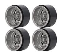 KUIDAMOS Metal Wheel Hub RC Easy Replaceable 2.2in 12mm Hex Drive for 1/10 Crawler Car, 4 PCS (Silver)