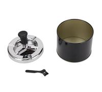 KUIDAMOS Mini Desktop Trash Can with Lid Sturdy Compact Small Table Wastebasket for Car Home Stainless Steel Black