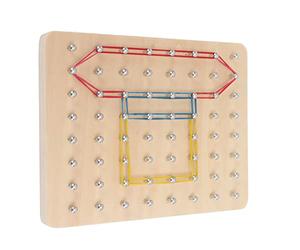 KUIDAMOS Montessori Wooden Geoboard Educational Toys for Baby Toddlers Graphical Learning Practical Ability Development for Boys Girls 6.89x5.31x0.98in, Ideal for Toddlers