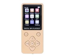 KUIDAMOS MP3 MP4 Player Super Slim Portable Bluetooth Music Player with 1.8 Inch Color Screen for Gym and Outdoor Use Built in 64GB (Golden)