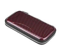 KUIDAMOS Portable Carbon Fiber Wallet with Zipper Durable Card Holder Pouch for Business and Everyday Use 21x11x3.5cm (Red)