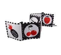 KUIDAMOS Portable High Contrast Soft Black and White Baby Cloth Book Toy for Visual Development, Grasping Ability Training, and Item Cognition, Polyester Fiber Material (#3)