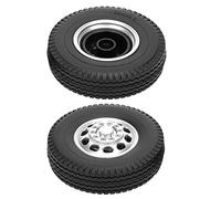 KUIDAMOS RC 10 Holes Front Tire for Truck 1/14 RC Part Durable Non-Slip Rubber for Rough Roads and Violent Driving Material: Rubber/Aluminum Alloy 2Pcs