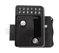 KUIDAMOS RV Keyless Entry Door Lock Secure Remote Control Password Unlock for Trailer Motorhome Zinc Alloy Matte Black for RV Yacht 1.38"-1.77" Door Frame Thickness