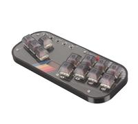 KUIDAMOS Silent Mechanical Button Keyboard for Mixbox Controller Flexible Input Modes Cherry MX Red Silent Key for Fighting Box PC SteamDeck MiSTerFPGA Translucent Gray Keyboard