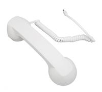 KUIDAMOS Wired Retro Phone Handset Receiver with One Button Operation, 3.5mm Plug for Smartphone, Excellent Sound Quality (White)