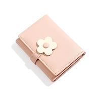 kuifang Girls Cute flowers Print Wallet, Small Tri-folded Aesthetic Wallet, PU Leather Purse Cash Pocket Card Holder ID Window Purse for Women, pink, Casual