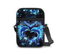 KUIFORTI Neon Dolphin Crossbody Purse for Girls Womens Travel Sling Bags Portable Messenger Handbag for Woman Zipper Wallet Mini Shoulder Tote Bags