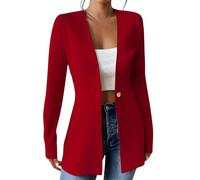 KUIH Blazers for Women UK Long Sleeve Open Front Cardigans Blazer Front Lined Womens UK Regular Fit Blazer Longline Shrug Jackets Elegant Smart Cover Up Outerwear Top for Party Wedding Hot Pink