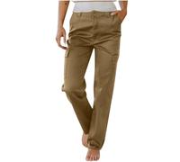 KUIH Cargo Trousers Women Elasticated Waist Walking Hiking Trousers Ladies Combat Pants Y2K Lightweight Quick Dry Athletic Stretch Full Length Trousers with Multiple Pockets Tracksuit Bottoms