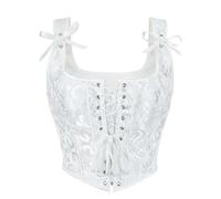KUIH Corset Tops for Women, Ladies Renaissance Corset Floral Lace up Boned Bustier Overbust Corsets Lingerie Shapewear Women's Corsets for Halloween Costume Medieval Banquet Dinner Cosplay Party