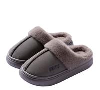 KUIH Fluffy Winter Slippers - Memory Foam Warm Fuzzy Plush Ladies Fleece Lined Wide Fitting Comfy Cozy Shoes for Women Men - UK Clearance