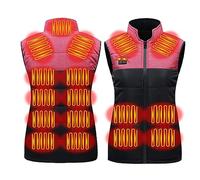 KUIH Heated Gilet for Women USB Heated Vest Body Warmer 3 Levels Electric Vest 17 Heating Zones Winter Warm Thermal Gillette Jacket Rechargeable Heated Waistcoat Heating Coat for Outdoor Activities