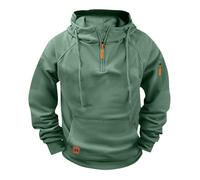 KUIH Hoodies for Men 1/4 Zip Sweatshirt Micro Fleece Lined Pullover Hoodie Plain Hoody Long Sleeve Tops Warm Thermal Combat Tactical Sweatshirt Workwear Quarter Zip Jumper Outdoor Hoody Sportswear