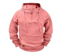KUIH Hoodies for Men 1/4 Zip Sweatshirt Micro Fleece Lined Pullover Hoodie Plain Hoody Long Sleeve Tops Warm Thermal Combat Tactical Sweatshirt Workwear Quarter Zip Jumper Outdoor Hoody Sportswear
