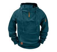 KUIH Hoodies for Men 1/4 Zip Sweatshirt Micro Fleece Lined Pullover Hoodie Plain Hoody Long Sleeve Tops Warm Thermal Combat Tactical Sweatshirt Workwear Quarter Zip Jumper Outdoor Hoody Sportswear