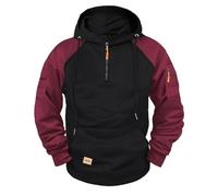 KUIH Hoodies for Men 1/4 Zip Sweatshirt Micro Fleece Lined Pullover Hoodie Plain Hoody Long Sleeve Tops Warm Thermal Combat Tactical Sweatshirt Workwear Quarter Zip Jumper Outdoor Hoody Sportswear