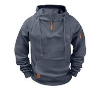 KUIH Hoodies for Men 1/4 Zip Sweatshirt Micro Fleece Lined Pullover Hoodie Plain Hoody Long Sleeve Tops Warm Thermal Combat Tactical Sweatshirt Workwear Quarter Zip Jumper Outdoor Hoody Sportswear