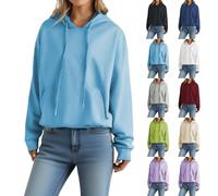 KUIH Hoodies for Women UK Ladies Lightweight Casual Sweatshirt Long Sleeve Pullover Sweaters Solid Basic Jumper Essential Hoodie Womens Hooded Tops Autumn Winter Thermal Fleece Tops Sportwear