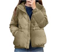 KUIH Ladies Coats 2024 Clearance, Casual Puffer Jacket Padded Coat Long Sleeve Outerwear Ladies Winter Jacket Lightweight Warm Coat Outwear Lightweight Fluffy Coat Fashion Clothes Women's Gilets