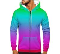 KUIH Men Hoodie UK Clearance, Full Zip Hoodies Sweatshirt Solid Color Print Winter Jackets Warm Outerwear with Pockets Thermal Casual Jacket Long Sleeve Zipped Jumper Sweater Top Workout Sportwear