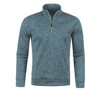 KUIH Mens 1/4 Zip Jumper Casual Pullover Sweater Microfleece Sweatshirt Pullovers Long Sleeve Quarter Zip Jumpers for Golf Outdoor Basic Warmer Autumn Winter Tops for Workout Fitness Work