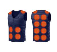 KUIH Mens Heated Gilet USB Heated Vest Heating Jacket with 3 Adjustable Temperature 16 Heated Areas Electric Body Warmer Quilted Vest Heated Motorcycle Waistcoat Thermal Gillette Heated Clothing