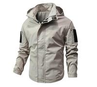 KUIH Mens Waterproof Hiking Jackets UK Hooded Outwerwear Lightweight Military Windbreaker Jacket Long Sleeve Hoodie Sweatshirt Fall Winter Outerwear for Camping Walking Travelling