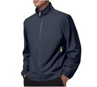 KUIH Mens Waterproof Jackets Outdoor Lightweight Walking Jackets Solid Full Zip Casual Jacket Raincoat Golf Rain jacket Windbreaker Summer Spring Autumn Coats for Walking Hiking Running