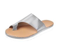KUIH Orthopedic Women's Bunion Corrector Sandals - Wedge Heel Flip Flops With Cushion for Walking, Open Toe Post Thong Summer Shoes
