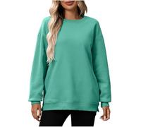 KUIH Oversized Sweatshirt Women Plus Size Fleece Pullover Sweater Ladies Crewneck Jumper Basic Loose Sweat Tops Solid Casual Warm Top Autumn Winter Longline Sweatshirts for Women UK