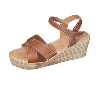 KUIH Sandals for Women, Espadrille Wedge Sandals Leather Ankle Strap Platform Wedge Shoe Ladies Wide Fit Walking Sandal Lightweight Comfortable Beach Sandal Orthopedic Shoes for Plantar Fasciitis