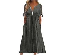 KUIH Women Dresses Plus Size Summer Maxi Dresses for Wome UK Loose Casual a Line Dress Elegant Party Tunic Dress Ladies Sundress Beachwear Holiday Clothes