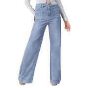 KUIH Women Flare Jeans High Waisted Stretch Wide Leg Denim Pants Baggy Loose Bootcut Jeans UK Clearance Ladies Full Length Sailor Pants Trendy Trousers Going Out Wear