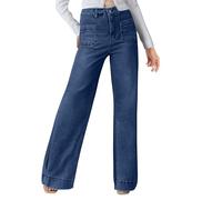 KUIH Women Flare Jeans High Waisted Stretch Wide Leg Denim Pants Baggy Loose Bootcut Jeans UK Clearance Ladies Full Length Trousers Streetwear Pants Trendy Trousers Going Out Wear