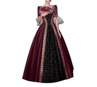 KUIH Women Renaissance Dress Victorian Medieval Court Dress with Crinoline Palace Royal Masquerade Costume Medieval Queen Vitorian Dress Gothic Ball Gown Dress Halloween Costumes Halloween Dresses