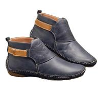 KUIH Womens Boots Clearance,Patent Leather Boots Chelsea Boots Women's Ankle Boots Comfy Ladies Working Shoes Western Cowboy Boots Medieval Vintage Wellies Waling Boots Ladies Boots Plus Size 3-7.5