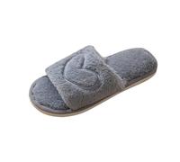 KUIH Womens Fluffy Slippers Cute House Slippers Open Toe Ladies Fuzzy Furry Slipper Slip On Sliders Washable Soft Comfy Memory Foam Flat Shoes for Indoor and Outdoor Bedroom Home Footwear