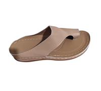 KUIH Womens Orthopedic Sandals 2024 Prime Sale Wedge Flip Flops Orthopedic Premium Toe Corrector Bunion Sandals Arch Support Toe Post Thong Sandals Beach Summer Sandals Leather Shoes Walking Sandals