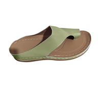 KUIH Womens Orthopedic Sandals 2024 Prime Sale Wedge Flip Flops Orthopedic Premium Toe Corrector Bunion Sandals Arch Support Toe Post Thong Sandals Beach Summer Sandals Leather Shoes Walking Sandals