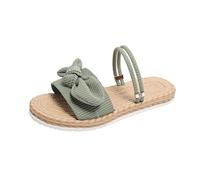 KUIH Women's Sandals & Slides, Open Toe Flat Sandals Summer Clogs Bow Knot Slide Sandal Mule Ladies Vacation Beach Slippers Casual Walk Sliders Holiday Shoes for Indoor & Outdoor